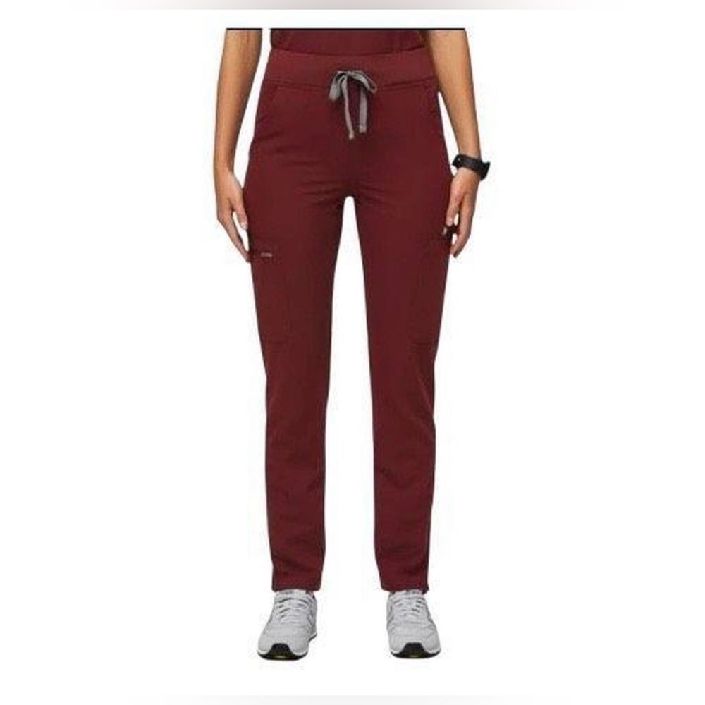 Figs Technical Collection Scrub Pants Straight Leg Women Sz M  28x30 burgundy